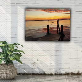 Sunset Dolphins Canvastryck