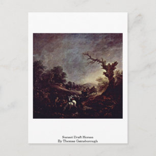 Sunset Draft Horses av Thomas Gainsborough Vykort