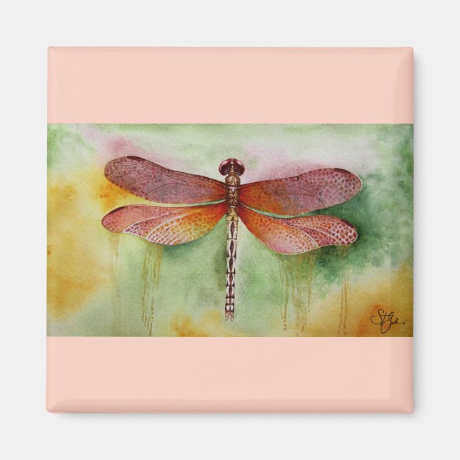 Sunset Dragonfly Magnet (Framsidan)