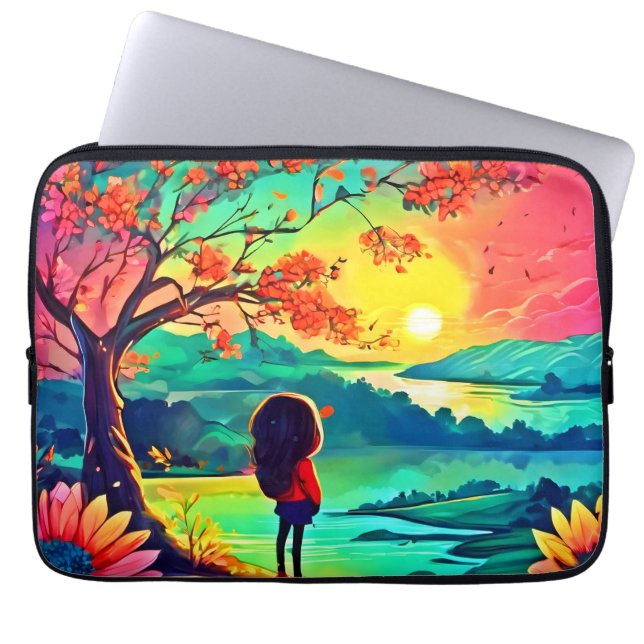 Sunset Dreamer vid floden Laptop Fodral (Framsidan)