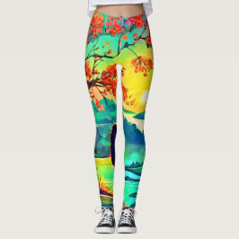 Sunset Dreamer vid floden Leggings