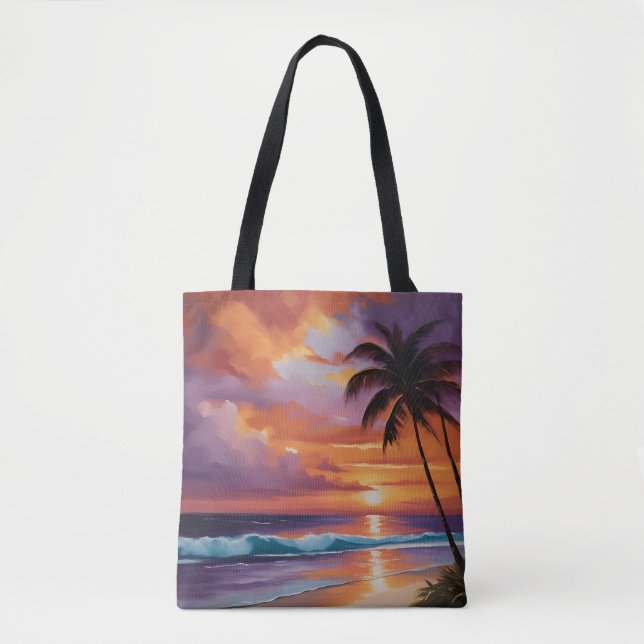 Sunset Dreams Tropical Beach Tygkasse (Framsida)