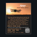 Sunset Drone Silhouette, Drone Rental Company Flygblad<br><div class="desc">Sunset Drone Silhouette,  Drone Rental Company Advertising Flyers by the Affärskort Store.</div>