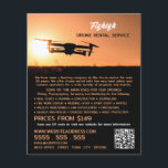Sunset Drone Silhouette, Drone Rental Company Flygblad<br><div class="desc">Sunset Drone Silhouette,  Drone Rental Company Advertising Flyers by the Affärskort Store.</div>