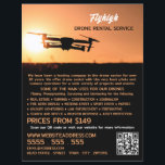 Sunset Drone Silhouette, Drone Rental Company Reklamblad<br><div class="desc">Sunset Drone Silhouette,  Drone Rental Company Advertising Flyers by the Affärskort Store.</div>