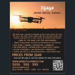 Sunset Drone Silhouette, Drone Rental Company Reklamblad<br><div class="desc">Sunset Drone Silhouette,  Drone Rental Company Advertising Flyers by the Affärskort Store.</div>