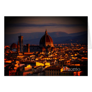 Sunset Duomo Piazzale Michelangelo Florens Italien Hälsningskort