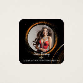 Sunset Dust QR Code Photo Profile Card Fyrkantigt Visitkort