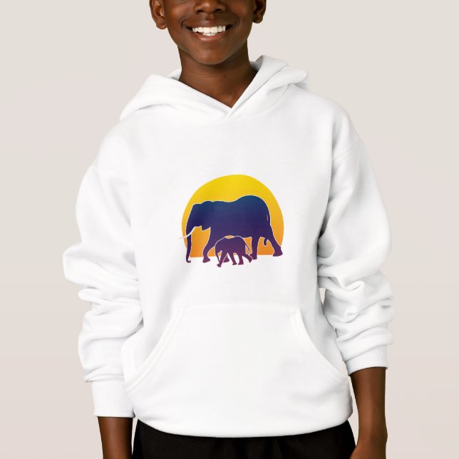 Sunset Elephants T Shirt (Framsida)