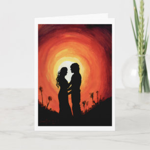 Sunset Embrace Valentine-kortet Helgkort