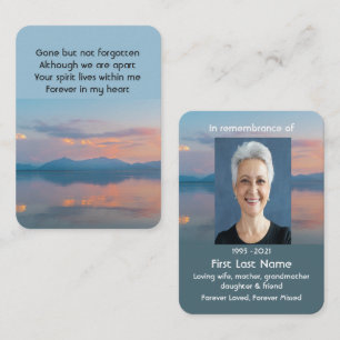 Sunset Evening Himmel Dusk Memorial Pocket Keepsak Visitkort