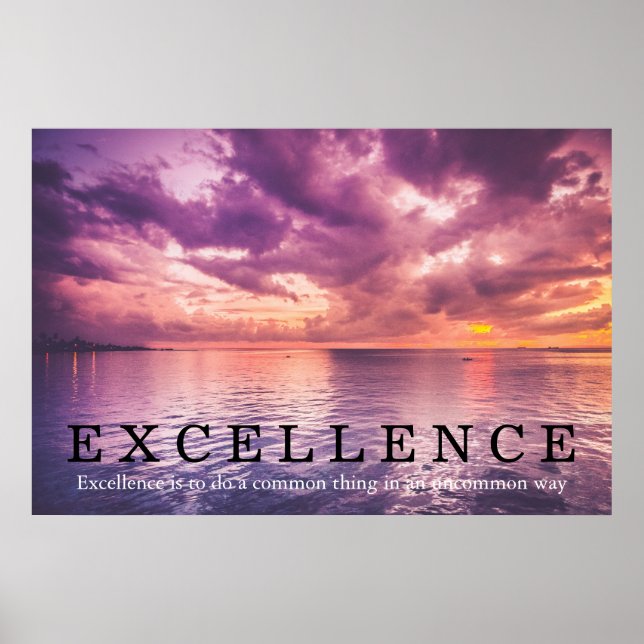 Sunset Excellence Quote Inspirational Poster (Framsidan)