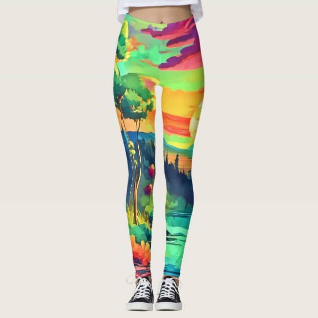 Sunset Fantasy liggande Leggings (Framsida)