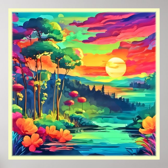 Sunset Fantasy liggande Poster (Framsidan)