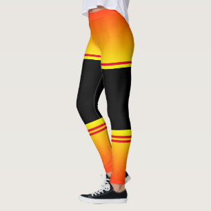 Sunset Färg Funny Leggings med Faux Kort Socks
