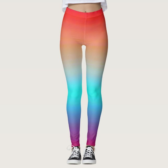 Sunset Färg Ombre Leggings (Framsida)