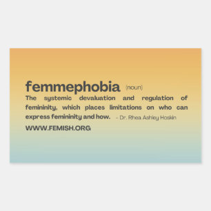 Sunset FEMMEPHOBIA Sticker Rektangulärt Klistermärke