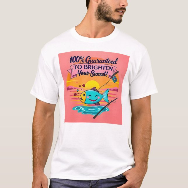 Sunset Fish Vibes T Shirt (Framsida)