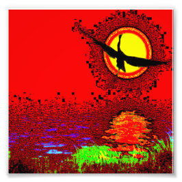 Sunset Flight – Vibrant Art Print Fototryck