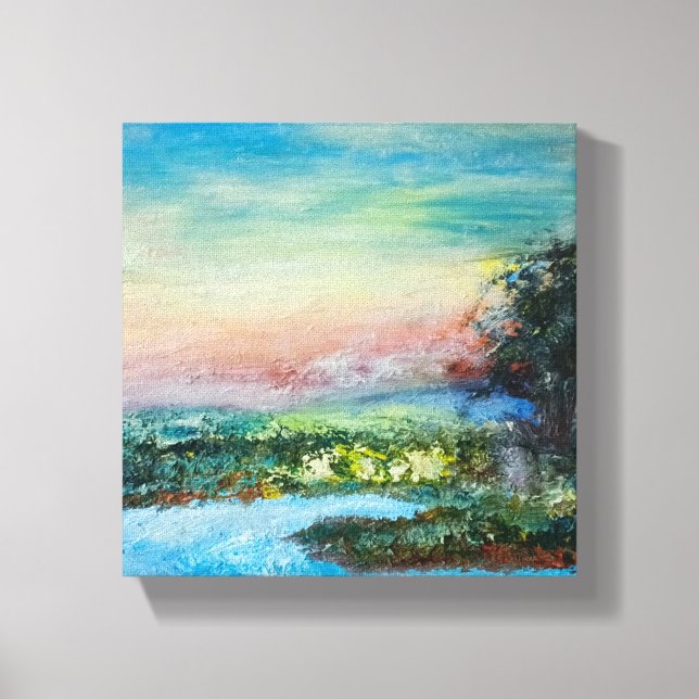 Sunset Flow - Artistic Wall Art Canvastryck (Framsida)