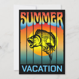 SUNSET FÖR SUNSET FÖR SOMMAVACATION FISKE I HAVET INBJUDNINGAR