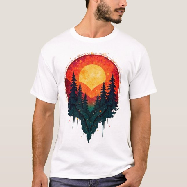 Sunset Forest T Shirt (Framsida)