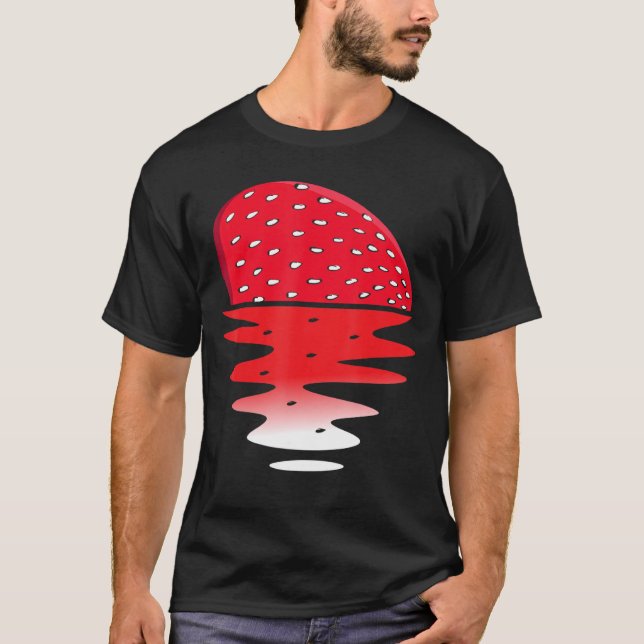 Sunset Fruitarian Summer Strawberry T Shirt (Framsida)