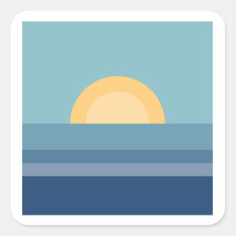 sunset fyrkantigt klistermärke