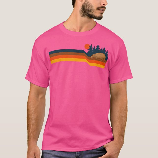 Sunset Giant Cavy Rodent Capybara T Shirt (Framsida)