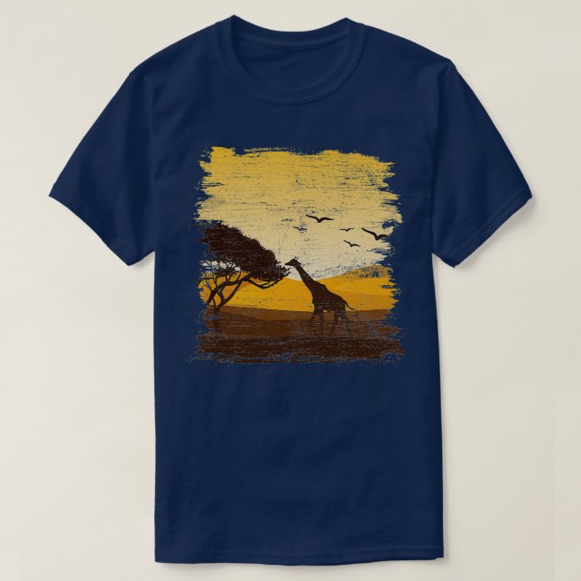 Sunset Giraffe Giraffe Giraffes Afrika T Shirt (Design framsida)