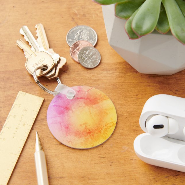 Sunset Gradition Round Keychain Nyckelring (Skrivbord)