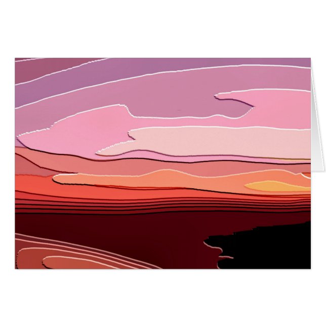 SUNSET HÄLSNING Card Hälsningskort (Framsidan Horizontal)