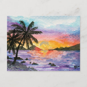 Sunset Handflatan Beach Vykort