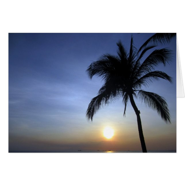 sunset handflatan manila hälsningskort (Framsidan Horizontal)