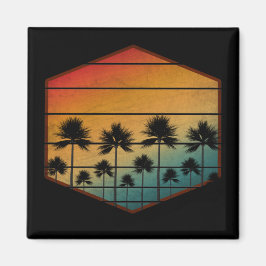 SUNSET HANDFLATAN TRÄD SOMMER MAGNET