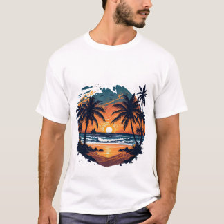Sunset Hawaii Beach T Shirt