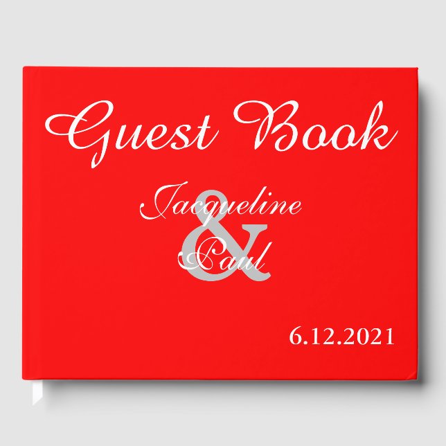 Sunset Hearts Red Bröllop Bok (Framsida)