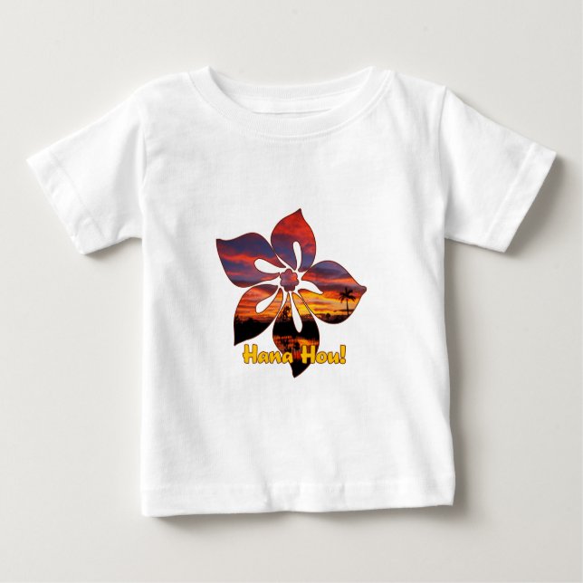 Sunset Hibiscus Hawaiian Tee (Framsida)