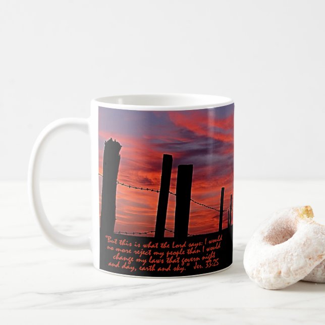 Sunset Himlar inspirationational Kaffemugg (Med munk)