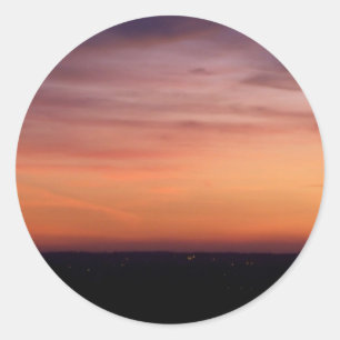 Sunset Himlar Stickers Runt Klistermärke