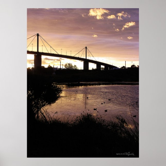 Sunset Himlar vid Westgate Bridge, Melbourne Poste Poster (Framsidan)