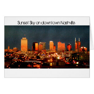 Sunset Himmel på Downtown Nashville Hälsningskort