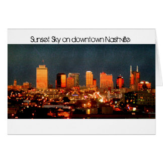 Sunset Himmel på Downtown Nashville Hälsningskort