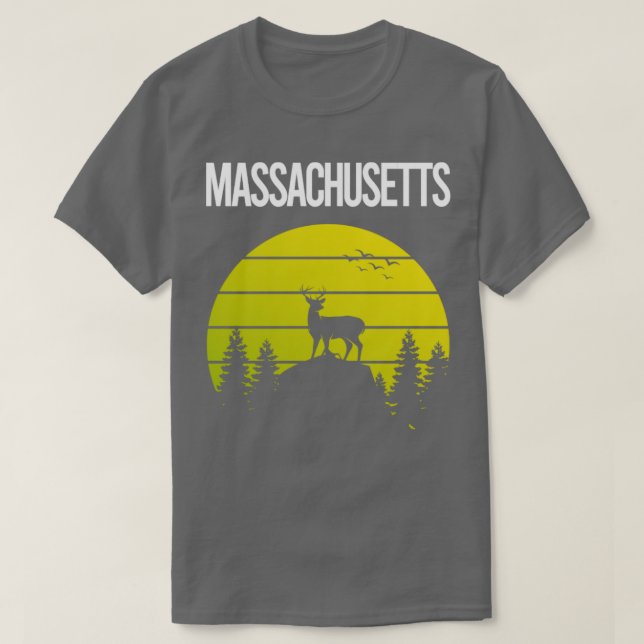 Sunset Hjort Massachusetts T Shirt (Design framsida)