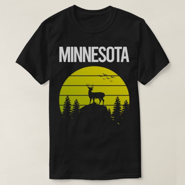 Sunset Hjort Minnesota T Shirt (Design framsida)