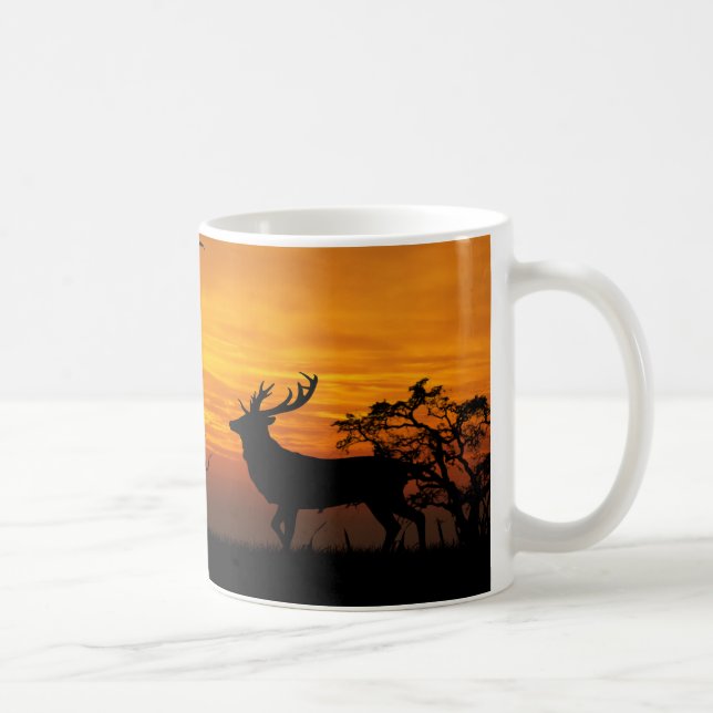 Sunset Hjort Silhouette Kaffemugg (Höger)