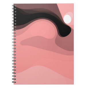 Sunset Horizon: Abstrakt Rosa, Black & White Anteckningsbok