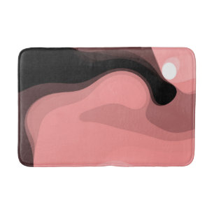 Sunset Horizon: Abstrakt Rosa, Black & White Badrumsmatta