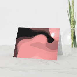 Sunset Horizon: Abstrakt Rosa, Black & White Kort