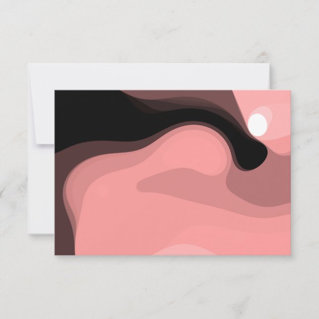 Sunset Horizon: Abstrakt Rosa, Black & White Kort (Framsida)